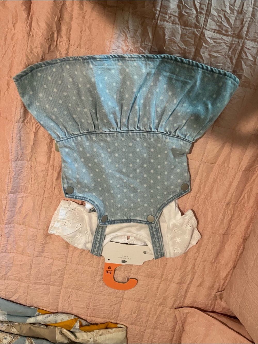 Primark Light Blue Polka Dot Denim Dress Set